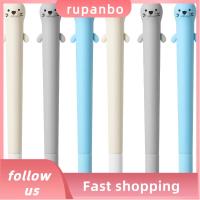 RUPANBO039392692 6PCS สีดำสีดำ กล่องใส่ปากกา ซิลิโคนนุ่มๆ สีขาวขาว ปากกาหมึกสีดำ สีดำสีดำ สีเทาและสีเทา ปากกาเจล ออฟฟิศสำหรับทำงาน