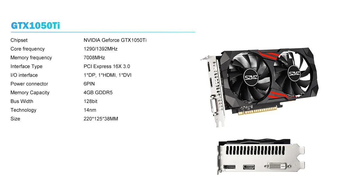 1 Video Card GTX 960 4GB GPU 128Bit GDDR5 Graphic Card For Nvidia