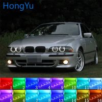 ไฟหน้า Rgb หลายสีแอลอีดีดวงตานางฟ้าแหวนเฮโลรีโมทคอนโทรล Rf สำหรับ Bmw 1995 2000 E39 5ชุดอุปกรณ์เสริมก่อนปรับโฉม