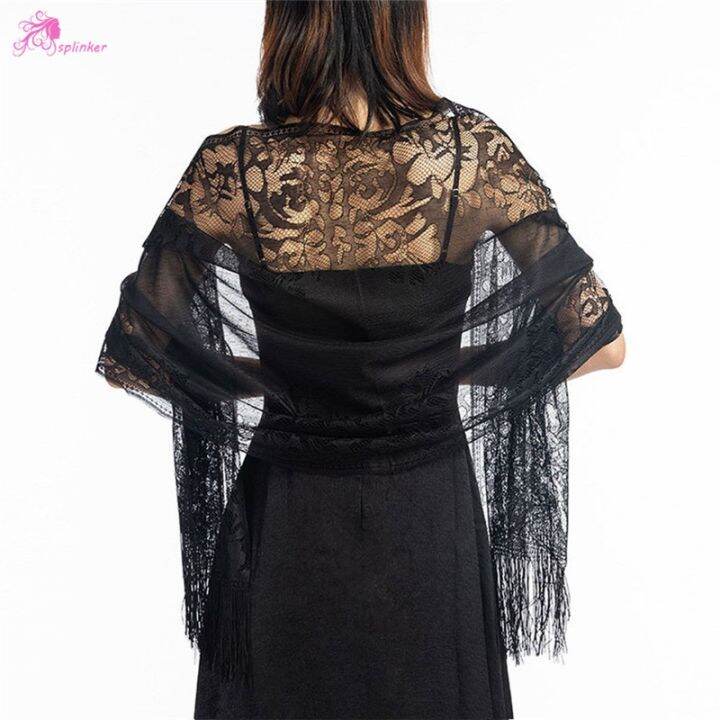 sl-women-elegant-wedding-tassel-shawl-female-pure-color-hollow-lace-mesh-yarn-temperament-evening-scarf