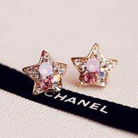 【YF】 Luxury star Colorful rhinestones Clip Earrings for Women Crystal gold Ear on no Hole Wedding Kids