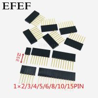 1 × 2/3/4/5/6/8/10/15พินส่วนหัวของขาแถวเดียวตรงตัวเมีย2.54มม. หมุดพินยาว11มม. สายต่อเปลือยซ็อกเก็ตสำหรับ Pcb