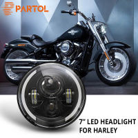 Partol 7 "รถจักรยานยนต์ LED ไฟหน้า60วัตต์ H4 H13ไฟต่ำสูง DRL กลางวันวิ่งไฟ6500พัน12โวลต์สำหรับ H Arley FLD T Ouring Softail