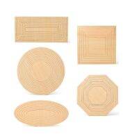 Pottery Tools Wooden Concentric Geometric Figure Rail Set DIY Ceramic Cutting and Printing Blank Modeling Mud Plate Forming Tool