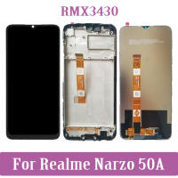 6.5 "การแสดงผลต้นฉบับสำหรับ Realme Narzo 50A แอลซีดีหน้าจอสัมผัสอะไหล่ Digitizer สำหรับ Narzo50A RMX3430จอแอลซีดีพร้อมกรอบ