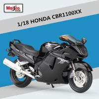 Maisto โมเดลรถแข่งฮอนด้า CBR1100XX อัลลอยด์1:18สำหรับเด็ก,โมเดลรถจักรยานยนต์กีฬาถนนทำจากโลหะหล่อจากโลหะเป็นของขวัญ