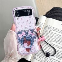 เคสสำหรับ Samsung Galaxy โทรศัพท์ฝาพับ5 4 3 5G ฝาครอบด้านหลังเนื้อนิ่ม Tpu ลายการ์ตูนเด็กผู้หญิงน่ารักสำหรับ Samsung Galaxy Z Z Flip5 Flip4