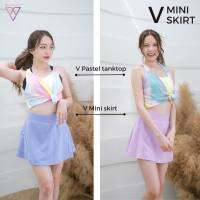 Zip Skirts VWO2023/002 (Light Blue / Light Pink) (กระโปรงกางเกง)