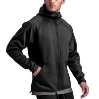 ☏❈❇ Spring and autumn mens sweater European and American trendy brand loose large size zipper sweater mens solid color long-sleeved sports hooded jacket