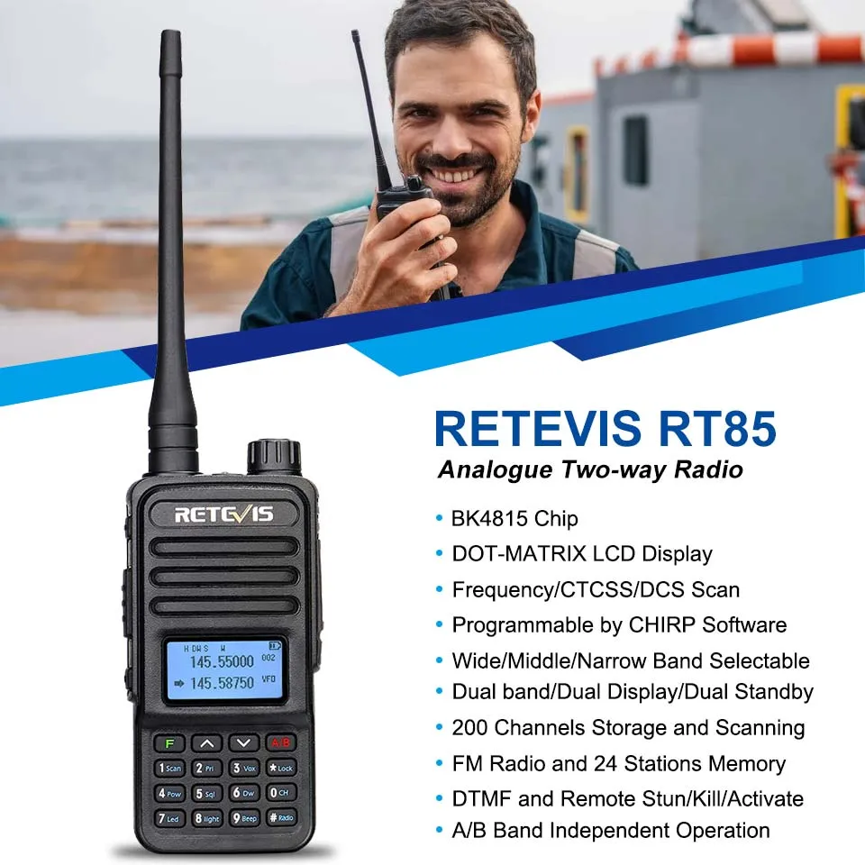 Retevis RT5R 5 Watt FPP Dual Band Amateur Radio (6 PCS)