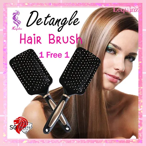 SG} LEQUINZ BUY 1 FREE 1 Hair Care Health Grooming Massage Comb Detangle  Brush Rolling Curly Hair Brush | Lazada Singapore