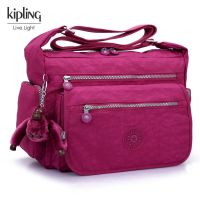 Kipling กระเป๋าเดินทางกระเป๋าแมสเซนเจอร์ใบใหญ่ Kipling ลำลองกระเป๋าสำหรับคุณแม่กันน้ำกระเป๋ามีฝาปิดผ้าไนลอน