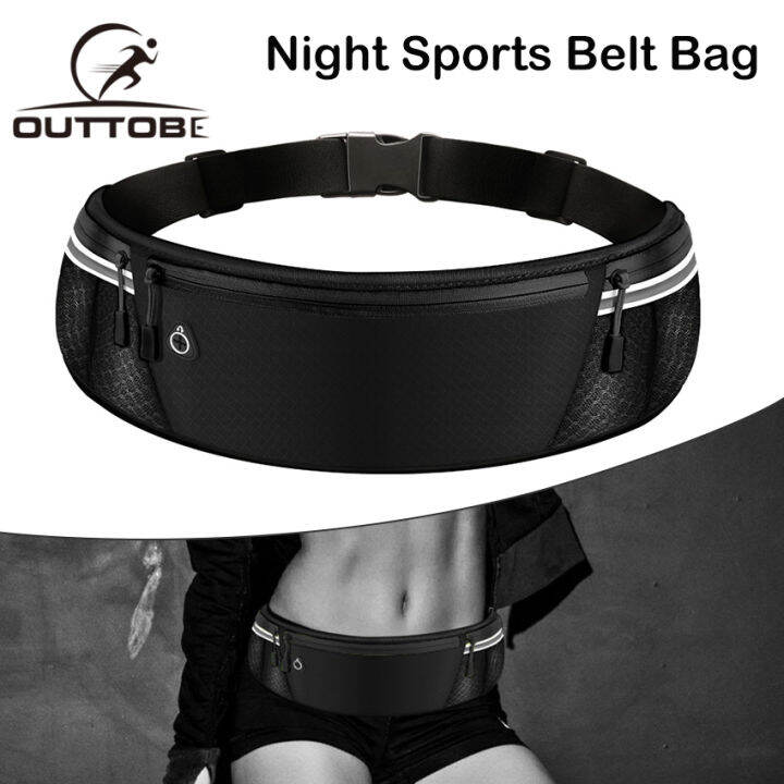 Outtobe Sports Running Belt Waist Bag Outdoor Dual Pouch Sweatproof