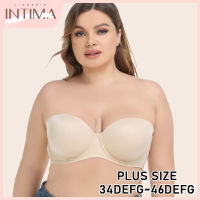 INTIMA บรา2023ขนาดพิเศษสำหรับผู้หญิง D E G Cup ชุดชั้นในไร้สายกันลื่นบราชุดนอนสตรีชุดชั้นในไร้โครงมองไม่เห็น9644