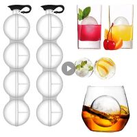 【cw】 4 Cavity Hockey Mold Whiskey Cocktail Round Maker Tray Bar Tools Mould