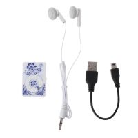 Mini Clip Floral Pattern Music MP3 Player 32GB TF Card With Mini USB Cable + Ear