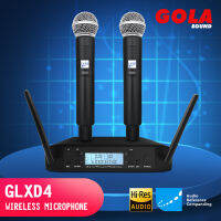 [gola]  GLXD4 ไมโครโฟนคู่ไร้สายเสียงดี wireless microphone UHF ไมค์ลอยคู่ SM58 ตัวไมค์เป็นอลูมิเนียมแข็งแรงน้ำหนักเบา รับสัญญานได้ไกล. (จัดส่งที่รวดเร็ว)