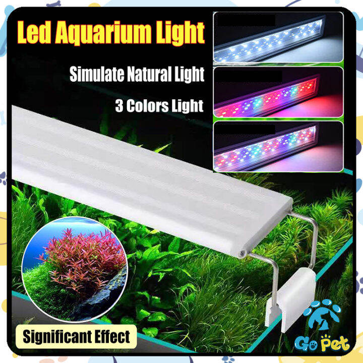 Three Colors 18cm81cm Aquarium Lights Clip Waterproof Fish Tank Light
