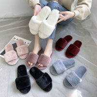 Winter Women House Slippers Faux Fur Warm Slide Fluffy Flat Shoes Female Slip on Home Furry Cotton Slippers