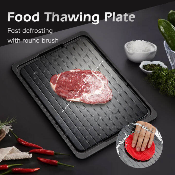 【Malaysia ready stock】Kitchen Fast Defrosting Thawing Tray Plate Metal