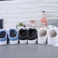 ✚✈ Lazy Shoes Heelless Ready Stock Versatile Half Slippers Spring New Style Canvas Slip-On Breath