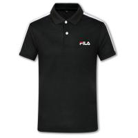 New_Fila คลาสสิกตัวอักษรโลโก้เสื้อโปโลผู้ชายสั้นแขนเสื้อฝ้าย Casual เสื้อเสื้อ