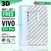 ซื้อ 1 แถม 1 ฟรี!! ฟิล์มหลัง กันรอย Vivo V17 Pro ลายเคฟล่า สีใส ฟิล์มหลังเครื่อง - Back Film Protector for Vivo V17 Pro Clear Kevlar