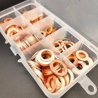 200 PCS,Copper Gasket Assortment Kit,Flat Sealing Ring,Auto Repair Parts,Oil Pan Screw Oil Drain Plug,M5M6M8M10M12M14