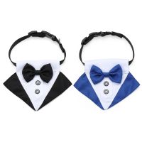 Pet Dog Tuxedo Suit Bandana Set Cat Pet Collar Dog Prince Wedding Bow Tie Shirt Formal Party Attire Fashion Pet Accessories