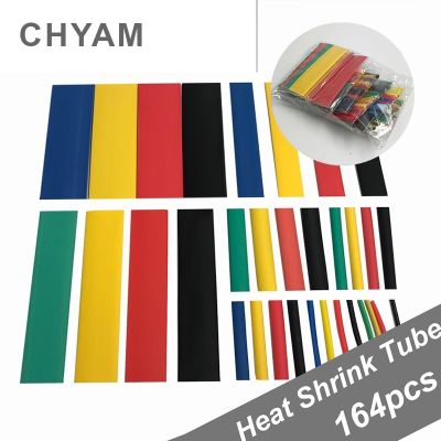 【YF】✠☏✗  164pcs Set Polyolefin Shrinking Assorted Shrink Tube Wire Cable Insulated Sleeving Tubing