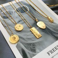 Sweater chain long style 2021 new autumn and winter color-fast collarbone chain womens all-match European and American portrait coin necklace ☏▪♗