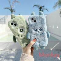 ตลกน่ารัก3D Little Monster Plush Fur โทรศัพท์สำหรับ Samsung S22 S21 S20หมายเหตุ20 10 A51 A71 A21S A12 A32 A42 A52 A72นุ่ม