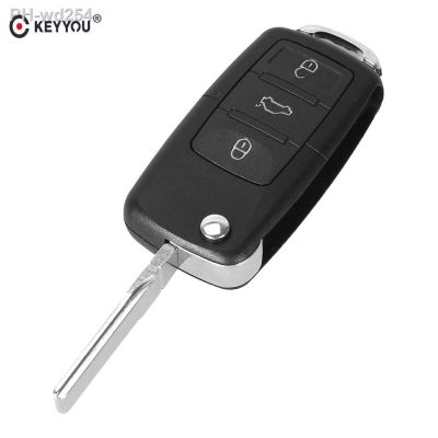 KEYYOU 4 Buttons Replacement Remote Flip Folding Car Key Shell Case For VW Volkswagen Golf MK4 Bora Fob Auto Key Blank Case