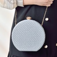 New 2022 Popular European and American Style Dinner Chain Satchel Creative Personality Small round Bag