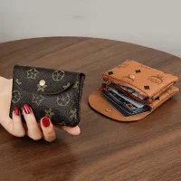 XEANG Korean Style PU Leather Money clip Credit Card Holder Multi Card Pockets Coin Purse Zipper Wallet ID Card Holder Short Wallet