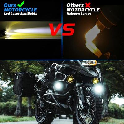 LED ไฟหน้ารถจักรยานยนต์กันน้ำสดใส LED ไฟรถจักรยานยนต์4โหมดแสง LED โคมไฟจุดคานไฟตัดหมอกสำหรับรถจักรยานยนต์