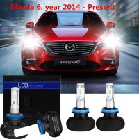 Bright H11 LED ไฟฉายคาดศีรษะไฟหน้าสำหรับ Mazda 6ปี2014-ปัจจุบันอุปกรณ์เสริม