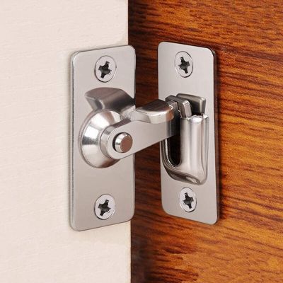 [Hot K] อุปกรณ์เครื่องประดับก้านเหล็กไร้สนิมสำหรับห้องน้ำประตูล็อคประตูบานเลื่อนหัวเข็มขัดล็อกมุมฉาก