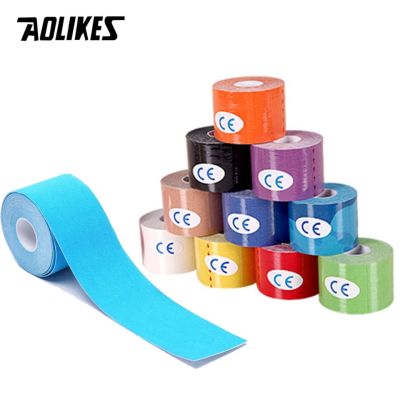 【LZ】 AOLIKES 2 Size Kinesiology Tape Breathable Waterproof Athletic Recovery Sports Tape Fitness Tennis Knee Muscle Pain Relief