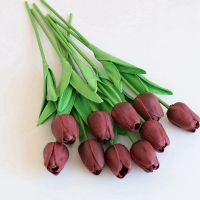 【DT】 hot  10 pcs/set  Artificial Flower Tulip Calla Lily Simulation PU Fake Flower Wedding Decoration Party New Year Hotel Home Decor