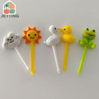 8Pcs Cartoon Fruit Fork For Kids Picks Mini Cartoon Children Snack Cake Dessert Pick Toothpick Lunches Party Decoration