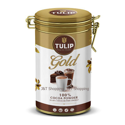 ทิวลิป โกลด์ ผงโกโก้แท้ Cocoa Powder 100% ขนาด 400 ก. แบบกระป๋อง