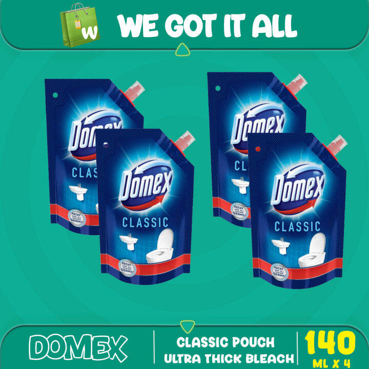 Domex Ultra Thick Bleach Toilet Cleaner Classic 140ML Pouch Lazada PH