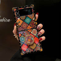 เคสโทรศัพท์เคสแบบฝาพับสำหรับ Samsung Galaxy Z Flip3 5G Z พลิก3 Z Flip4 Z 4เคสโทรศัพท์ผู้หญิงลวดลายสีน้ำเงินและสีขาวเคสซิลิโคนนิ่มเต็มรูปแบบป้องกันการตกความคิดสร้างสรรค์ส่วนบุคคลแฟชั่นฝามีที่ถือวงแหวนโทรศัพท์สี่เหลี่ยม