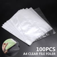 【CW】
 100Pcs/Set Folder Holes Loose Transparent Paper Storage Documents Sheet Protector Organizer Files