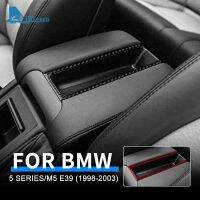 สติกเกอร์สำหรับ BMW 5 Series E39 M5 1998-2003กล่องเก็บของที่พักแขนตรงกลางคาร์บอนไฟเบอร์ปลอกคอกันสุนัขเลียอุปกรณ์ตกแต่งภายใน