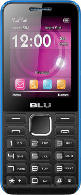 BLU Tank II T193 Unlocked GSM Dual-SIM Cell Phone w/ Camera and 1900 mAh Big Battery - Unlocked Cell Phones - Retail Packaging - Black Blue Black / Blue