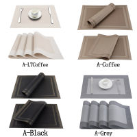 Top Finel 4pcslot PVC Decorative Vinyl Placemats for Dining Table Runner Linen Place Mat in Kitchen Accessories Cup Coaster Pad