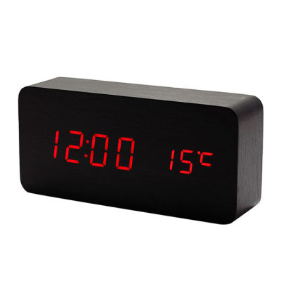 【Worth-Buy】 นาฬิกาปลุก Led ไม้พร้อมการควบคุมเสียงปฏิทินจอแสดงผล Led ตั้งโต๊ะนาฬิกาตั้งโต๊ะดิจิทัล Lxy9 De17