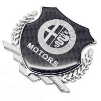 สำหรับ Alfa Romeo 147156155 MITO Giulia GT Brera Spider คาร์บอนไฟเบอร์รถสติกเกอร์หน้าต่างด้านหลังป้ายสัญลักษณ์รูปลอก